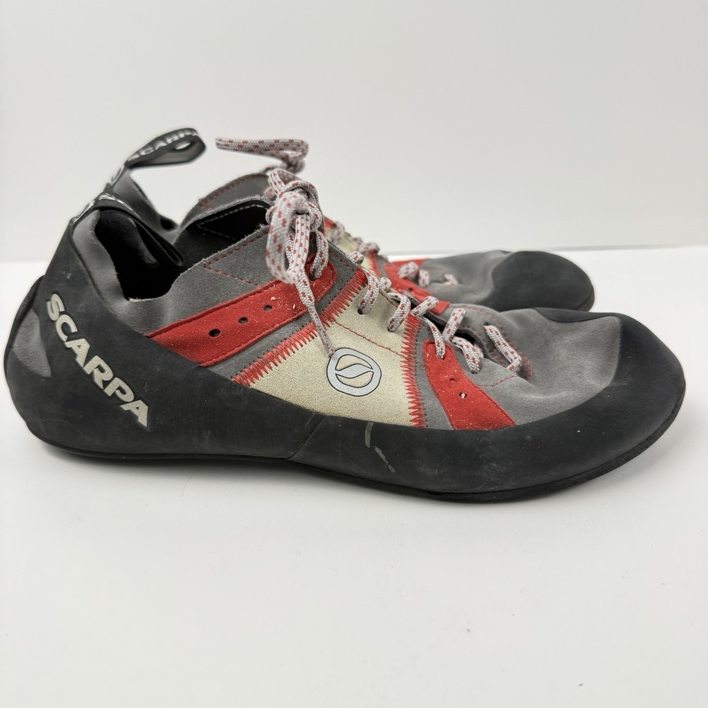 Scarpa Helix Shoes Mens 45.5 US 11 2/3 Rock Climbing Bouldering  Grey Leather - Picture 4 of 13